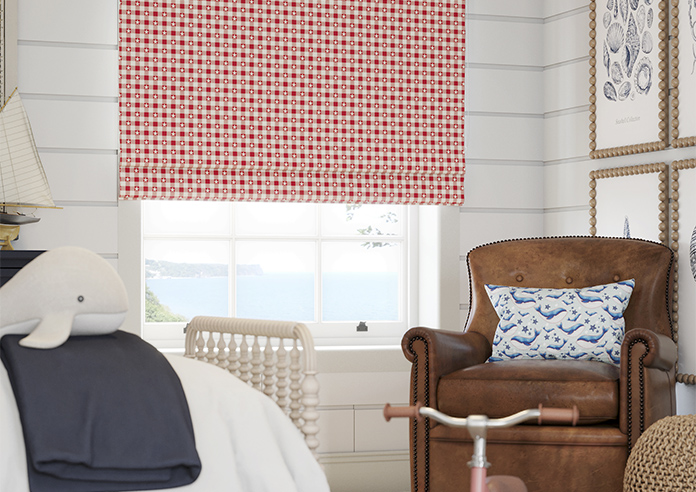 Whaley Great, Gingham Star Regatta - Twist&Fit Roman Blind - Image 5